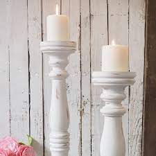 These large candle holders can be customized too. Tall Wooden Candle Sticks Large Pillar Candle Holders Za Za Homes