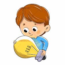 Boy With A Light Bulb Who Has Had An Idea Vector Kids Cartoon Characters Cute Love Cartoons Kids Clipart
