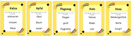 Bei den ganz kleinen funktionieren wörter wie sonne, blume, haus und bei älteren kids können es auch gerne etwas schwierigere wie rakete, fahrrad oder obstkorb sein. Ideenreise Blog Kunterbuntes Erklarspiel Spielmaterial