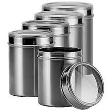 Shop for stainless steel kitchen canisters at bed bath & beyond. Stainless Steel Kitchen Storage Canisters With See Through Lid Set Of 5 Size 8 9 10 11 12