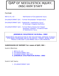 An injury can also occur if you do not use gloves to protect your hands while you work with needles. Needle Stick Injury Kkm