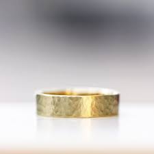 Hammered Gold Wedding Band Modern Mens Wedding Ring 14k Yellow Hand Hammered Wedding Band Classic Wedding Band Womens Wedding Band Ham