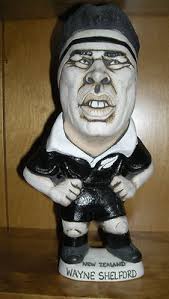 Wayne 'Buck' Shelford original 9" Grogg signed by John Hughes