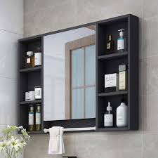 Free delivery and returns on ebay plus items for plus members. Solid Wood Bathroom Mirror With Shelf Mirror Cabinet Bathroom Mirror Storage Integrated Cabinet Storage Toilet Vanity Mirror