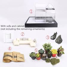 acryl mini micro landschaft aquarium buro schreibtisch kleine personliche okologie multifunktionale kleiner schreibtisch aquarium beleuchtung buro schreibtisch