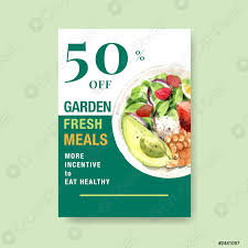 Poster Template With Healthy And Organic Food Design For Banner Stock Vector Crushpixel
