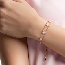 Bracelet One Multicolore Metal Dore Rose Par Swarovski Bracelet Designs Classy Jewelry Fine Jewelry