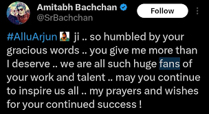 Allu Arjun: Looks up to Amitabh Bachchan Calls Him His 'Inspiration'
