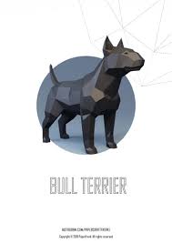 Papercraft 3d Bull Terrier Real Size Pepakura Pdf Template Low Etsy In 2020 Bull Terrier Paper Sculpture Paper Crafts
