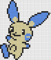 Minun Pokemon Pokemon Bead Pixel Art Pokemon Pokemon Cross Stitch
