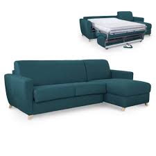 Angle convertible 3 places dès 1599€. Canape D Angle Convertible Reversible Scandinave En Tissu Bleu Petrole Tobias
