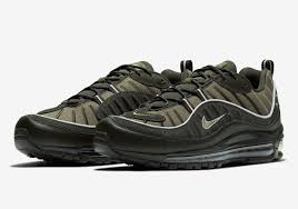 Nike Releases An Air Max 98 Dressed In Sequoia And Olive Nike Air Max Nike Shoes Black Sneaker