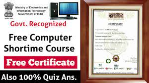 Some universities even offer online short courses free of charge. Govt Recognized Free Computer Course With Certificate 2021 Free Courses Youtube