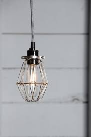 Industrial Pendant Lighting Turquoise Blue Wire Cage Light Industrial Light Electric