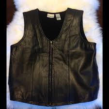 Liz Claiborne Black Leather Sweater Vest Nwot Black Leather Vest Leather Vest Black Leather