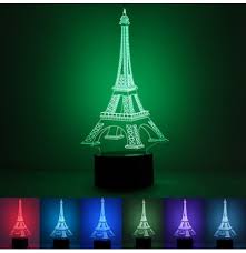 Hi friends,in this video i will be showing you how to make an eiffel tower out of thermocol with illumination which will be very good at night. 3d Eiffel Tower Illusion Led Table Desk Light Usb 7 Color Changing Night Lamp Home Decor