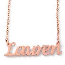 Lauren Rose Gold Name Necklace Personalized Jewellery Free Gift Box Bag Pendants Italic Christmas Gold Name Necklace Name Necklace Free Jewelry