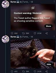 furvo __ @_Furvo_ • 1d Content warning: Violence The Tweet author flagged  this Tweet as showing sensitive content. Show Q 462 tT 39K 210K a£ furvo _  @_Furvo_ • 1d Q 462