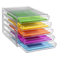8.50 x 7.25 x 11.12. J Burrows Desktop File Storage Organiser 5 Drawer Clear Officeworks