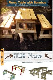 How To Build A 5 Ft Picnic Table With Detached Benches In 2020 Diy Picnic Table Bench Table Picnic Table
