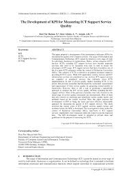2 what is the difference between metrics and kpis? Pdf The Development Of Kpi For Measuring Ict Support Service Quality