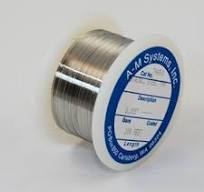 PFA-Coated Stainless Steel Wire Diameter: 0.002 in. bare, 0.0045 in.  coated, AWG: 44 bare, 37 coated, Annealed, 110-140 kPSI, 100 ft.
