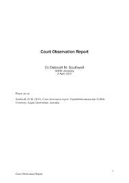 Berikut dikemukakan tiga contoh data interval, antara lain: Pdf Court Observation Report Deborah Southwell Academia Edu