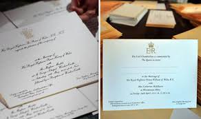On the white gilded invitations printed by barnard & westwood, which feature american ink on english card, a certain wording when referring to markle. Royal Wedding Why Are Meghan Markle And Kate Middleton S Invitations Different Royal News Express Co Uk