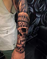 While some of these designs vary in style from american traditional to realism, they all take something from the culture and transform it into the design. Native American Tattoo Tattoo Ideas And Inspiration Indian Skull Tattoos Native American Tattoo Sleeve Headdress Tattoo