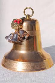 Christmas bells knowledgebase christmas bells decorations. Vintage Gold Aluminum Christmas Bell Musical Music Box Holiday Decoration In Original Box
