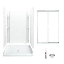 Small shower curtain or liner with 3 magnets for shower stall size 36 x 72 inches, peva narrow standing single shower curtain, waterproof half shower curtains with 7 metal grommets, clear, 36x72. Sterling Sterling Accord 48 In X 36 In Shower Kit Chrome With Clear Glass In The Shower Stalls Enclosures Department At Lowes Com