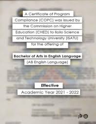 Bachelor of arts with honours (english language studies) introduction. University Gets Nod To Offer New Programs Iloilo Science And Technology University