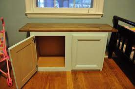 Repurposed Kitchen Cabinet As Toddler Storage Bench Repurposed Kitchen Diy Storage Bench Cabinet Doors Repurposed