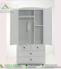 Jika anda mempunyai kardus bekas yang tidak terpakai dan kiranya cukup untuk baju dan celana masuk, maka. Lemari Pakaian Anak Swadesi 2 Pintu Duco Putih Griya Mebel