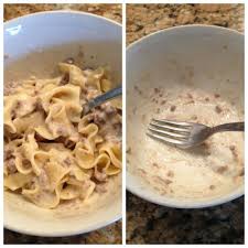 Beef Stroganoff So Delicious And Easy 1 2 Lbs Ground Beef 2 Cans Cream Of Mushroom Soup 1 Cup Sour Cooking Light Magazine Beef Stroganoff Creamed Mushrooms