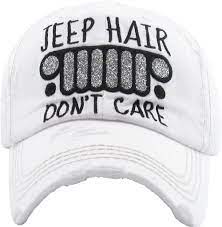 Jeep Hair Don T Care Hat In White Jeep Hair Womens Baseball Cap Jeep
