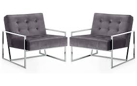 This is a luxurious accent chair that boasts of perfectly padded. Buy Meridian Alexis Accent Chair 2 Pcs In Gray Velvet Online