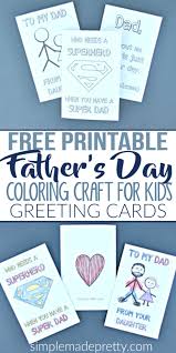 Handmade Easy Birthday Card For Father From Daughter Free Printable Father S Day Coloring Craft Greeting Cards Father S Day Greeting Cards Father S Day Diy Father S Day Printable