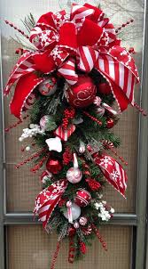 Peppermint Holiday 33 Decorative Christmas Candy Teardrop Door Swag Coronas Navidenas Adorno Puerta Navidad Y Manualidades Navidenas