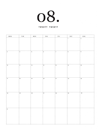 Modern Minimal August 2020 Calendar In 2020 Free Printable Calendar Templates August Calendar Printable Calendar Template