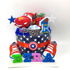 Next birthday cakes for a 1 year old baby girl. Car 1st Birthday Boy Diapers Cake Babies Kids Bathing Changing Diapers Baby Wipes On Carousell