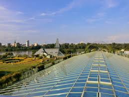 You can also see directly inside the library through special windows, or the glass roof itself. Poland Warsaw University Library Roof Garden Vagabundler