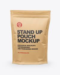 Kraft Stand Up Pouch Mockup In Pouch Mockups On Yellow Images Object Mockups