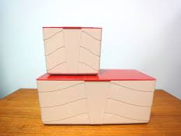 Mid Century Modern Plastic Storage Box Set Deco By Stelmadesigns 28 00 Plastic Box Storage Plastic Storage Storage Box