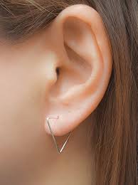 Hoop Earrings Triangle Hoop Earrings Silver Small Silver Etsy Small Silver Hoop Earrings Simple Hoop Earrings Silver Bar Earrings