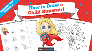 Learn how to draw superhero simply by following the steps outlined in our video lessons. How To Draw A Chibi Supergirl Really Easy Drawing Tutorial