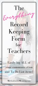 Everything Record Keeping Form Faculty Meetings Teacher Records