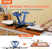 VEVOR 4 Renkli 2 İstasyonlu Serigrafi Baskı Makinesi, 21.2 ...