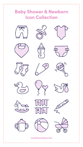 Baby Shower Newborn Icon Set Baby Icon Baby Shower Toddler Drawing