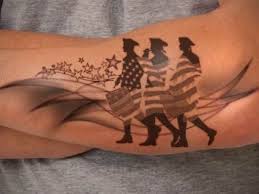 Black and white american flag tattoo. 55 Heroic American Flag Tattoos